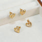 Heart Shape Rhinestones Earrings [304 Stainless Steel,18K Gold Plated]