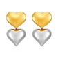 Duo Tone Heart Shape Drop Earrings [304 Stainless Steel,18K Gold Plated]