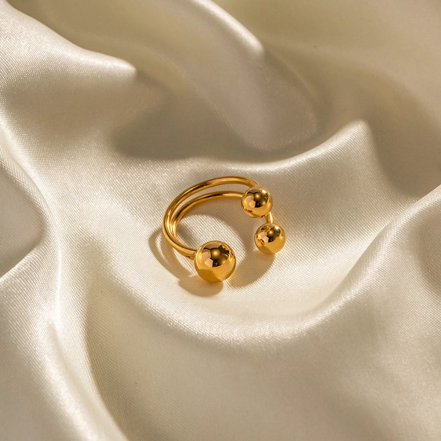 Gold Beads Ring [304 Stainless Steel]