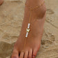 Pearl Curb Chain Toe Anklet [201 Stainless Steel, 18K Gold Plated]