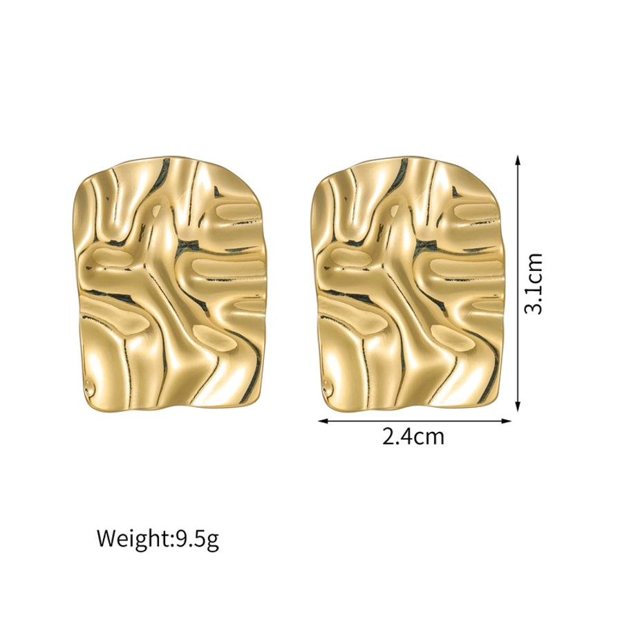 Irregular Frill Earrings [304 Stainless Steel,18K Gold Plated]