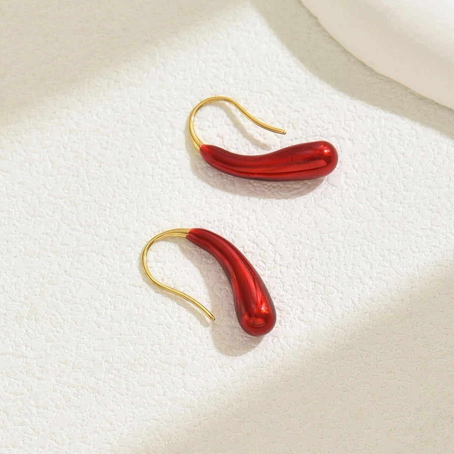 Colorful Hook Earrings [201 Stainless Steel]