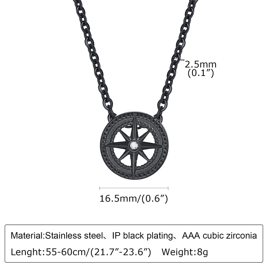 Basic Simple Style Round Pendant Necklace [304 Stainless Steel]