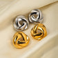 Swirl Triangle Earrings [304 Stainless Steel,18K Gold Plated]