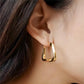 Triagle Hoop Earrings [304 Stainless Steel,18K Gold Plated]