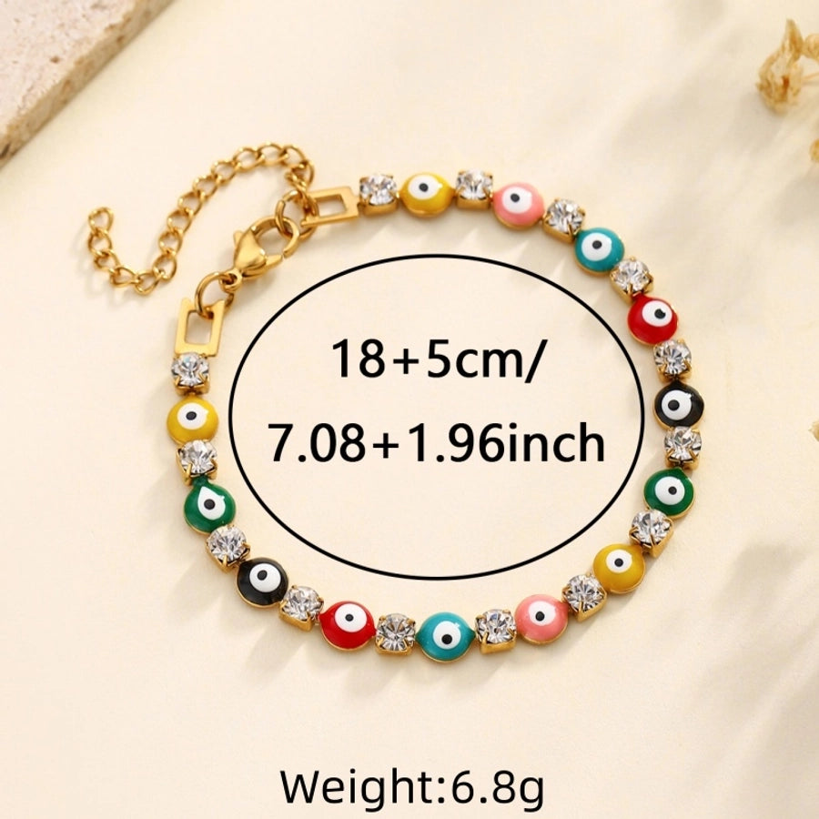 Oval Rhinestones Bracelets [304 Stainless Steel]