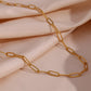 Paperclip Chain Necklace [304 Stainless Steel, 18K Gold Plated]