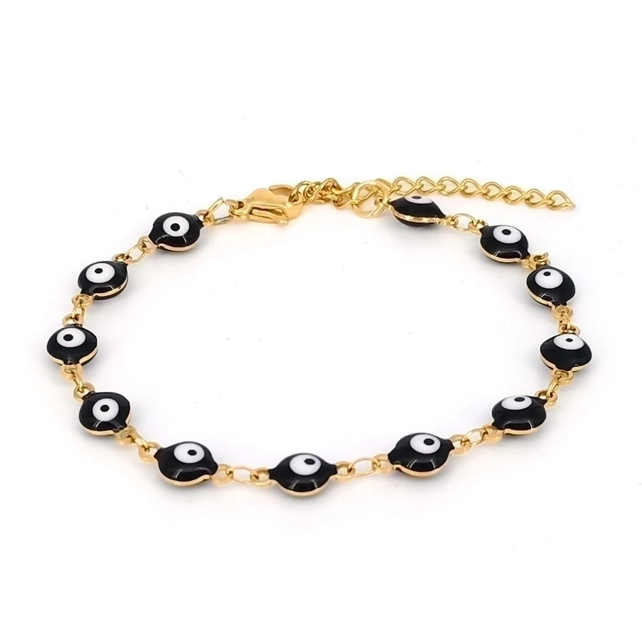 Ethnic Style Devil's Eye Bracelets [304 Stainless Steel, 18K Gold Plated]