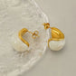 Water Droplets Resin Earrings [304 Stainless Steel,18K Gold Plated]