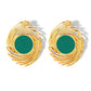 Colored Enamel Earrings [304 Stainless Steel,18K Gold Plated]