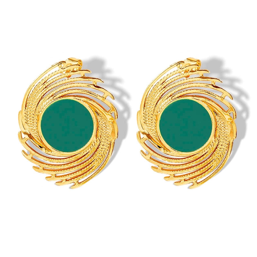 Colored Enamel Earrings [304 Stainless Steel,18K Gold Plated]