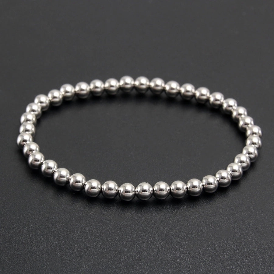 Round Beads Elastic Bracelet [304 Stainless Steel