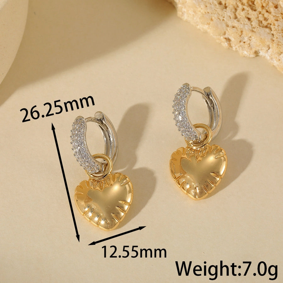 LuxuriousHeart Shape Earrings  [304 Stainless Steel,18K Gold Plated]