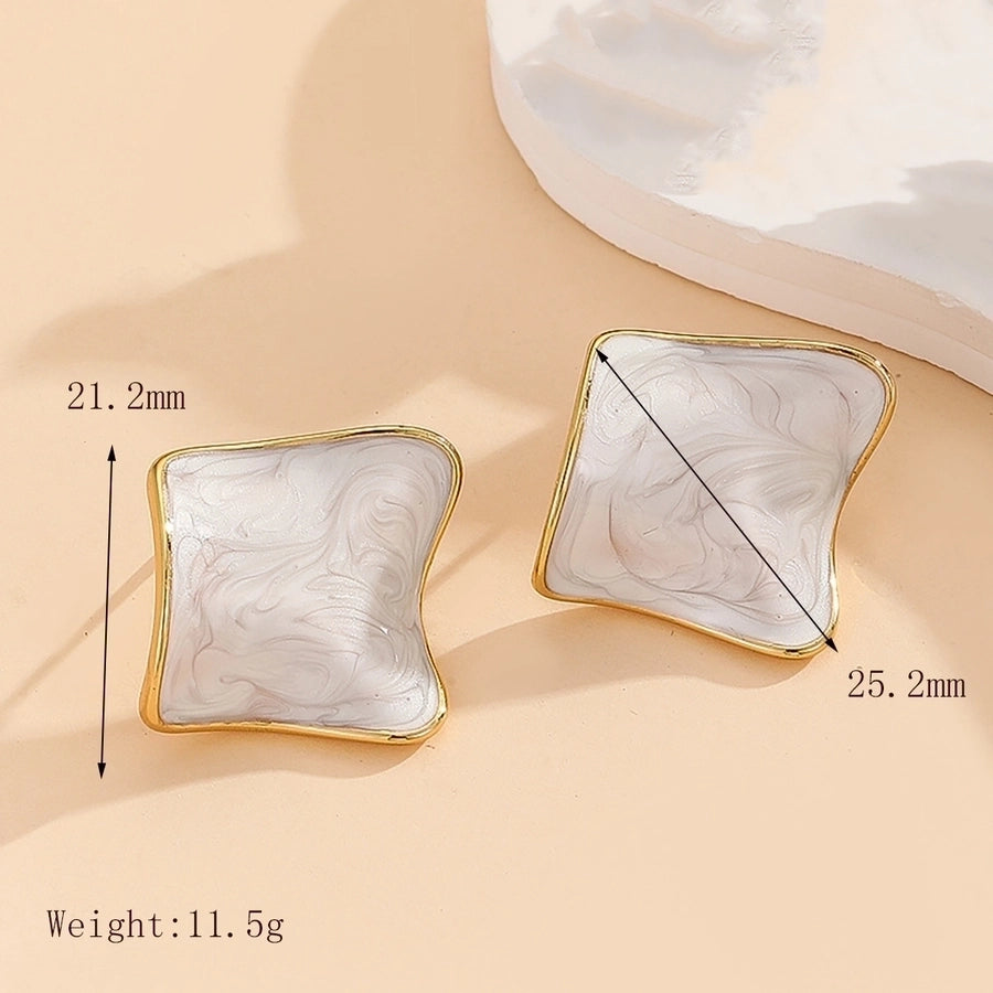 Irregular Enamel Earrings [304 Stainless Steel,18K Gold Plated]