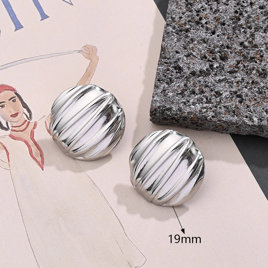 Round StripeEarrings [304 Stainless Steel]