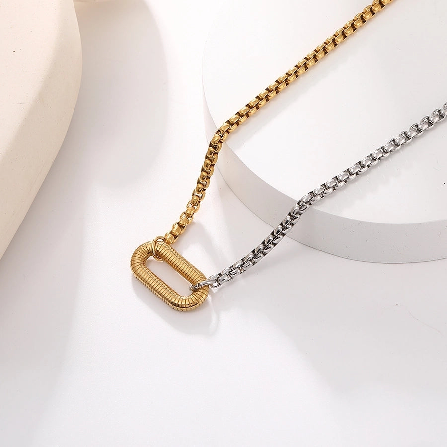 Duo Tone Chain Necklace [304 Stainless Steel,18K Gold Plated]