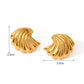 Marine Style Simple Style Sea Wave Earrings [304 Stainless Steel, 18K Gold Plated]