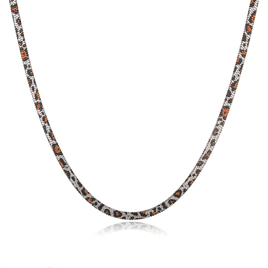 Braccialetti/collana leopardo del modello di serpente [304 in acciaio inossidabile 18K oro placcato]