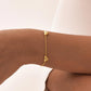 Heart Shape Zircon Bracelet [201 Stainless Steel, 18K Gold Plated]