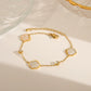 Romantic Heart Shape Shell Acrylic Bracelet/Necklace [304 Stainless Steel,18K Gold Plated]