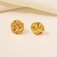 Round Plating Ear Studs [304 Stainless Steel,18K Gold Plated]