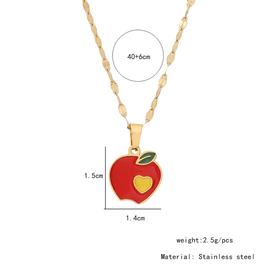 Fruit Necklace [304 Stainless Steel,18K Gold Plated]