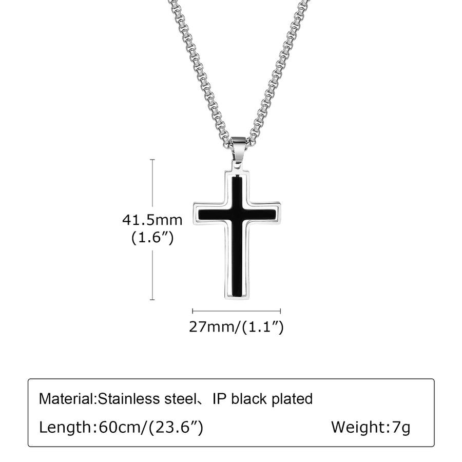 Classic Style Cross Pendant Necklace [304 Stainless Steel]