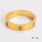 Love Band Zircon Ring [304 Stainless Steel, 18K Gold Plated]