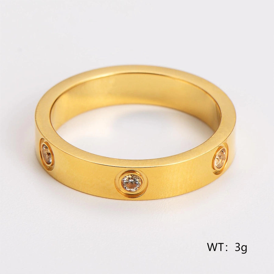 Liebesband Zirkonring [304 Edelstahl, 18K Gold plattiert]