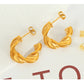 C Shape Twist Earrings [304 Stainless Steel,18K Gold Plated]