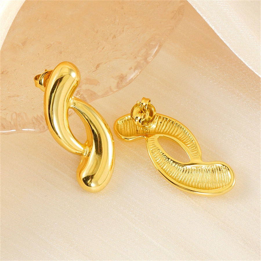 Irregular Solid Color Earrings [304 Stainless Steel,18K Gold Plated]