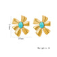 Flower Turquoise Earrings [304 Stainless Steel]