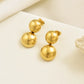 Double Round Earrings [304 Stainless Steel,14K Gold Plated]