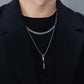 Casual Hip-Hop Solid Color Layered Necklaces [304 Stainless Steel]