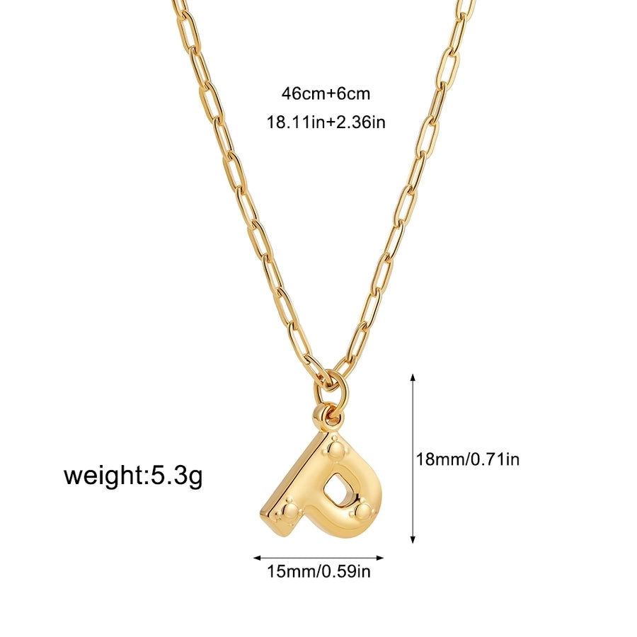 Jewelry Preppy Style Solid Color Shiny Letter 304 Stainless Steel Pendant Necklace