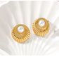 Pearl Round Earrings [316 Stainless Steel,18K Gold Plated]