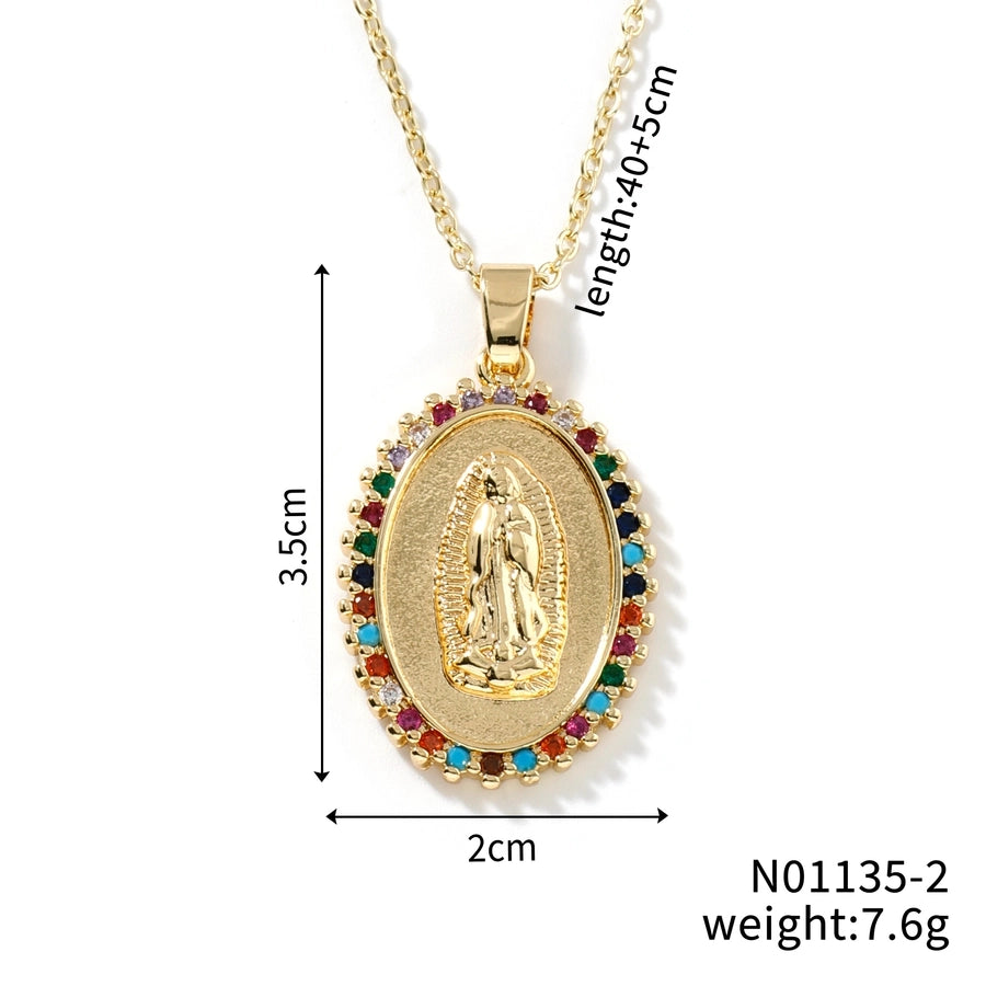 Vintage StyleVirgin Mary Pendant Necklace [304 Stainless Steel,Copper]