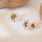 FrenchFlower Earrings [304 Stainless Steel,18K Gold Plated]