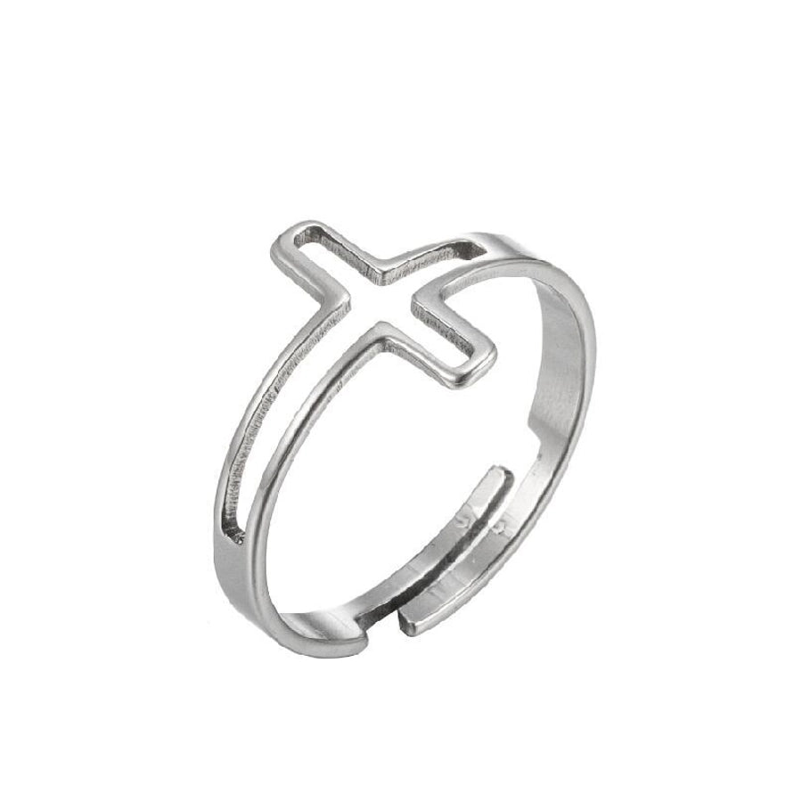 Thin Mix Design Ring [201 Stainless Steel, 18K Gold Plated]