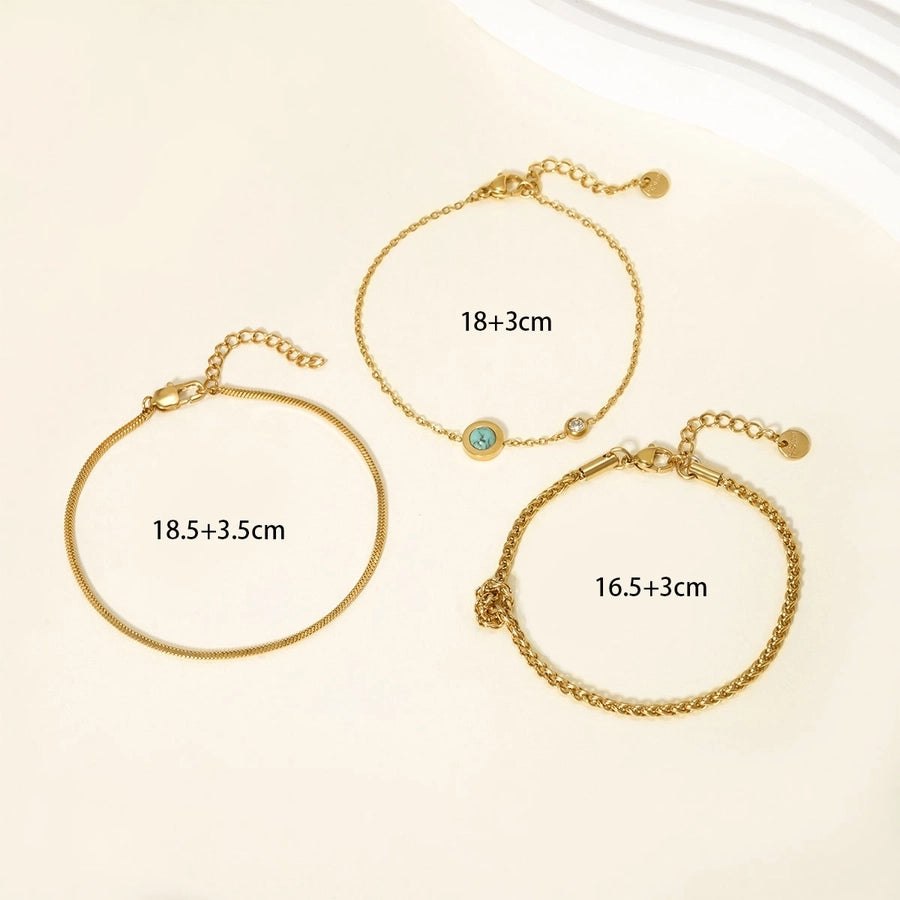 Chain Bracelet Sets [304 Stainless Steel,18K Gold Plated]