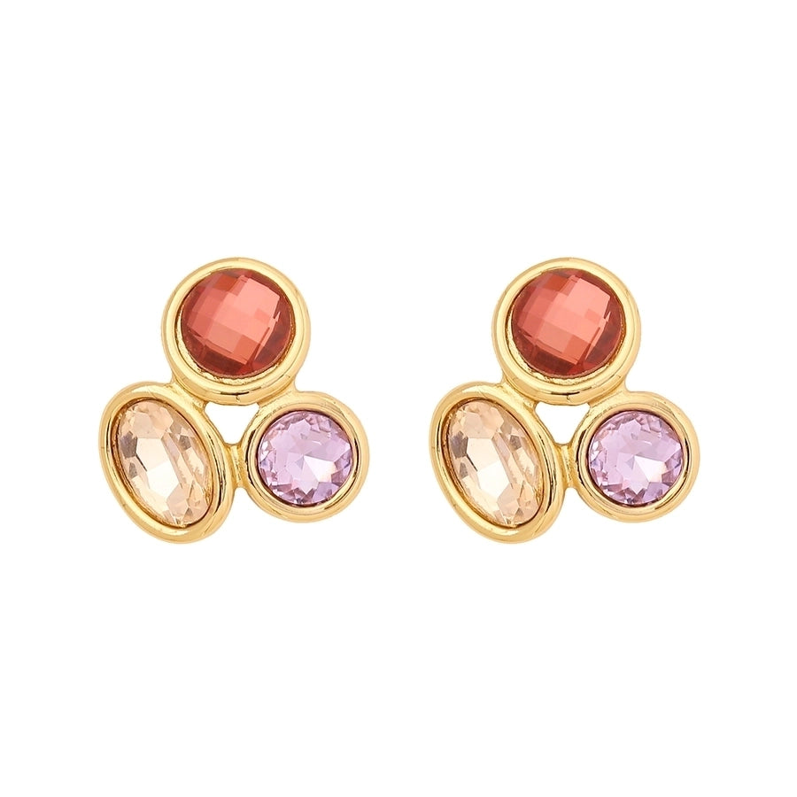 Mix Colour Glass Earrings [304 Stainless Steel,18K Gold Plated]