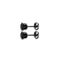 Black Shiny Round Ear Studs Earrings [304 Stainless Steel]