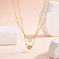 Hartvorm Hollow Double Layer Necklace [304 roestvrij staal, 18K vergulde goud]