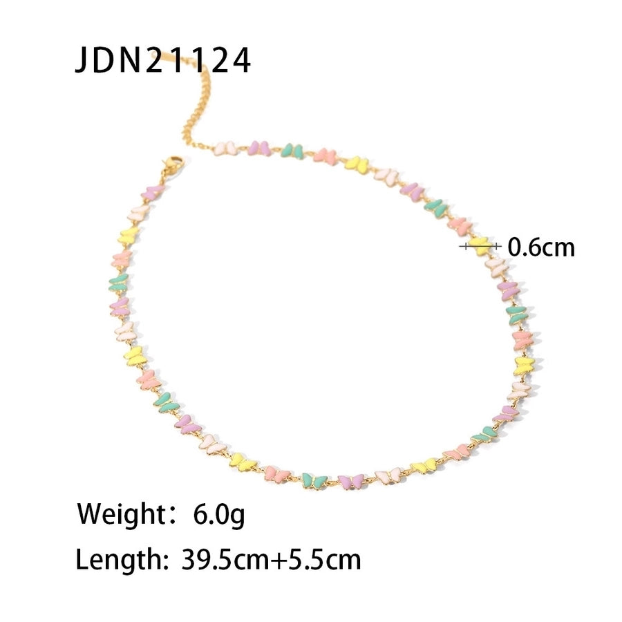 Pastel Butterfly Bracelet/Necklace [304 Stainless Steel]