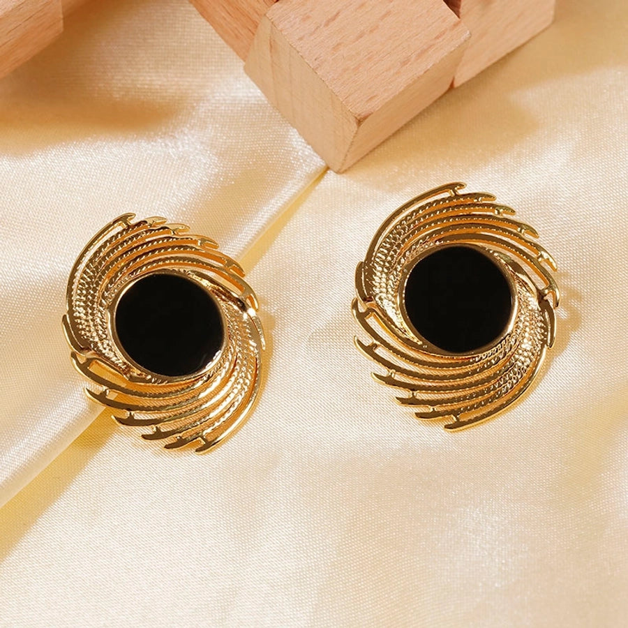 Colored Enamel Earrings [304 Stainless Steel,18K Gold Plated]