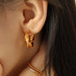 C Shape Twist Earrings [304 Stainless Steel,18K Gold Plated]