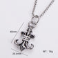 Exaggerated Punk Human Cross Pendant Necklace [304 Stainless Steel]