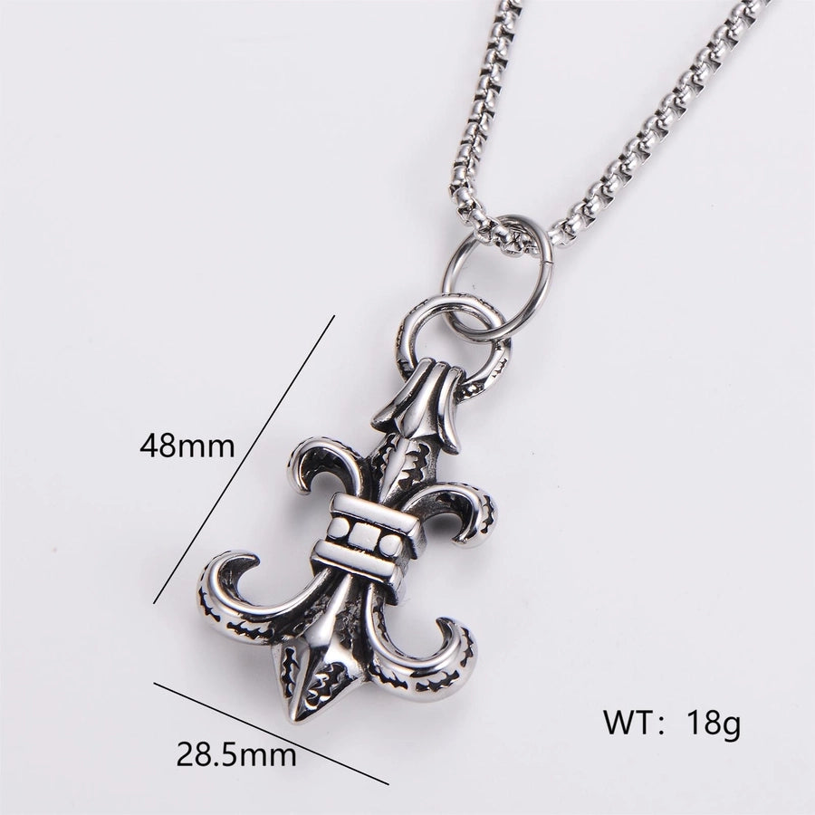 Exaggerated Punk Human Cross Pendant Necklace [304 Stainless Steel]