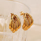 Multiple Lines Earrings [304 Stainless Steel,18K Gold Plated]