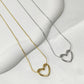 Hollow Heart Necklace [304 Stainless Steel,18K Gold Plated]